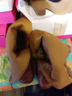 Thigh high winter boots , size 10.