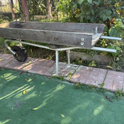 ✨ Wooden flatbed Garden trolley ,wheelbarrow.✨