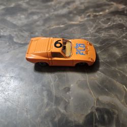 Vintage Yatming Turbo Flo #9 Orange Ford GT Type 1/64 Scale Diecast Sports Car