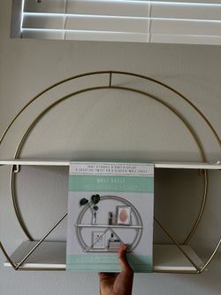 Gold and white Metal Decor Shelf