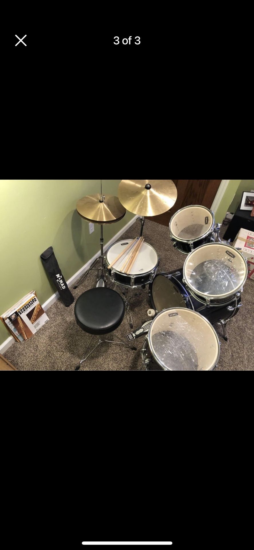 Rebel Drum Set With Everything Shown 