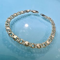 🎁 14k Yellow Gold Vintage 7”  Charm Bracelet 6.1g