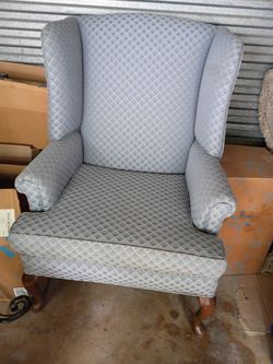 Blue Queen Anne Chair