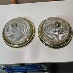 Pair Of Gold Dome Lights 