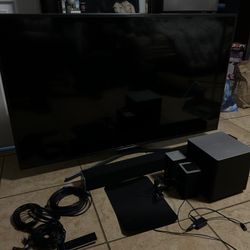 Samsung 55" Smart TV and speakers