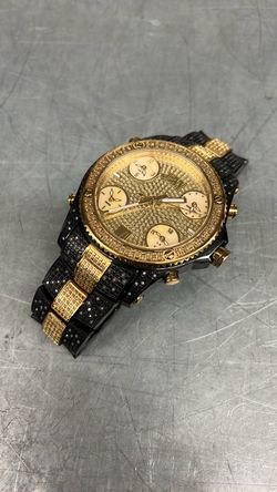 JBW Jet Setter 50mm Black & Gold Tone Diamond Watch