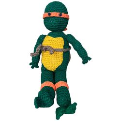 Michelangelo TMNT Teenage Mutant Ninja Turtle Handmade 17” Crochet Doll PLUSH