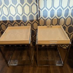 Two Glass End tables 