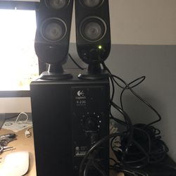 Logitech X-230 Speaker System With High-Tech Subwoofer. In Good Condition