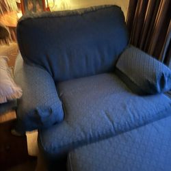 Clayton Marcus Overstuffed Chair And Ottoman