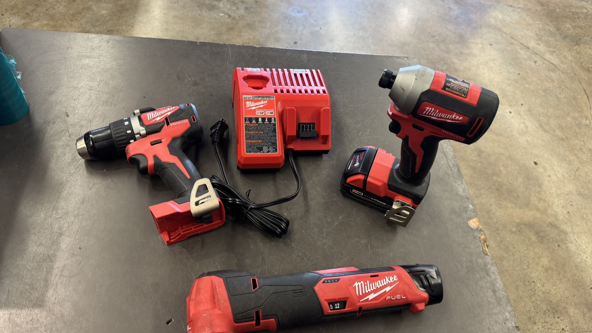 Milwaukee 3 pc Combo 2 drills 18v and 12v multi tool 2 batt chrg no trades pick in Tacoma FIRM PRICE
