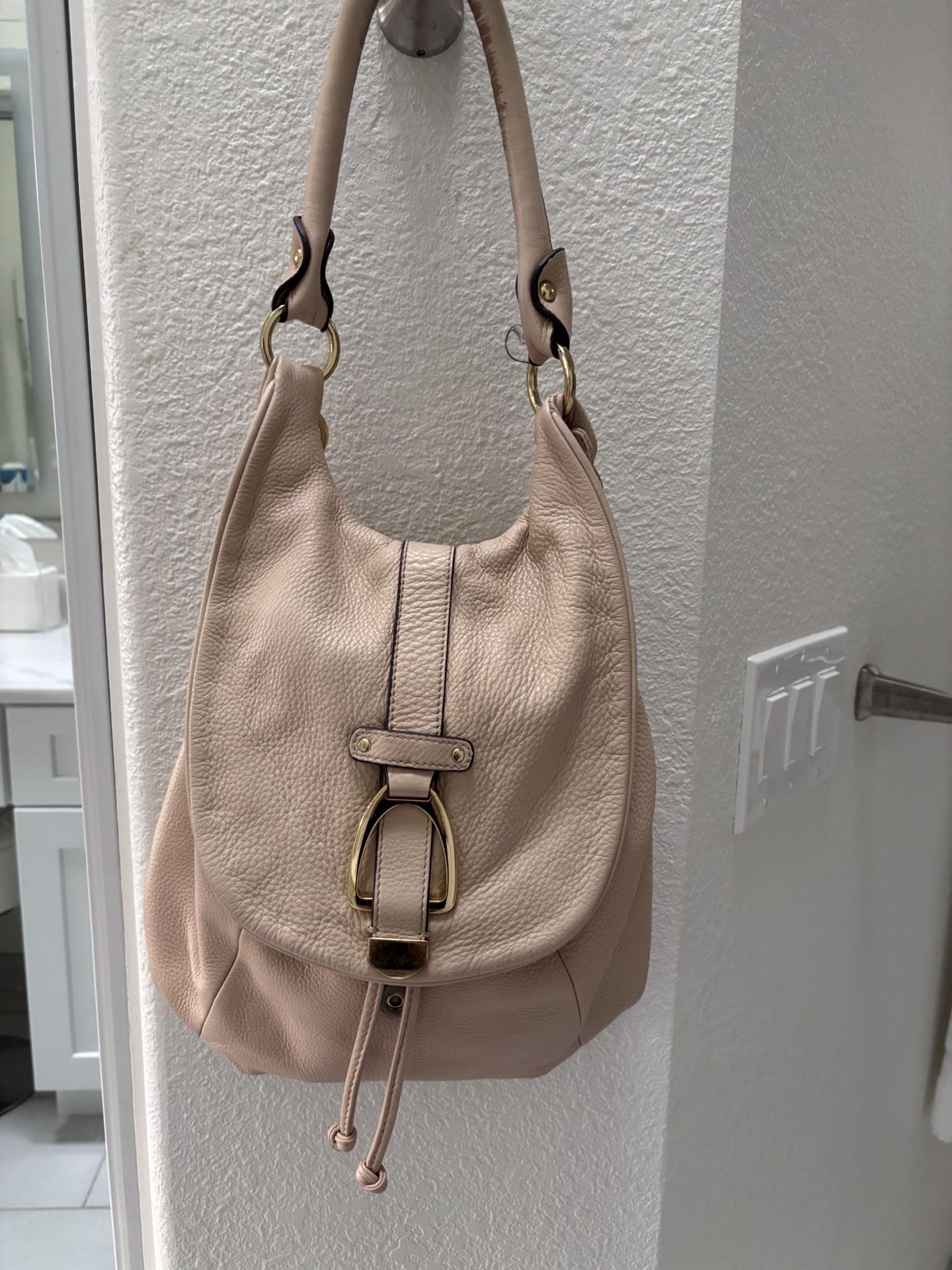 Pink Pebble Leather Shoulder & Backpack Bag