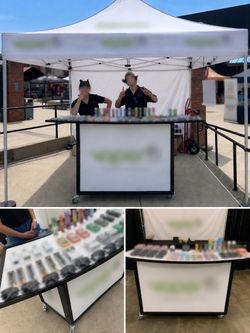 Portable Vendor Display with Light Panel + 10x10 Tent Frame