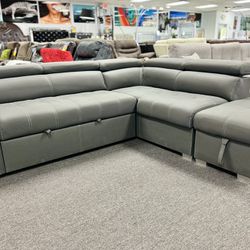 Amazing Deal👍Gorgeous Grey Pull Out Sleeper Sofa Sectional Available On Limited Time Sale $1199🚨