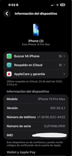 IPHONE 15 PRO MAX 256GB