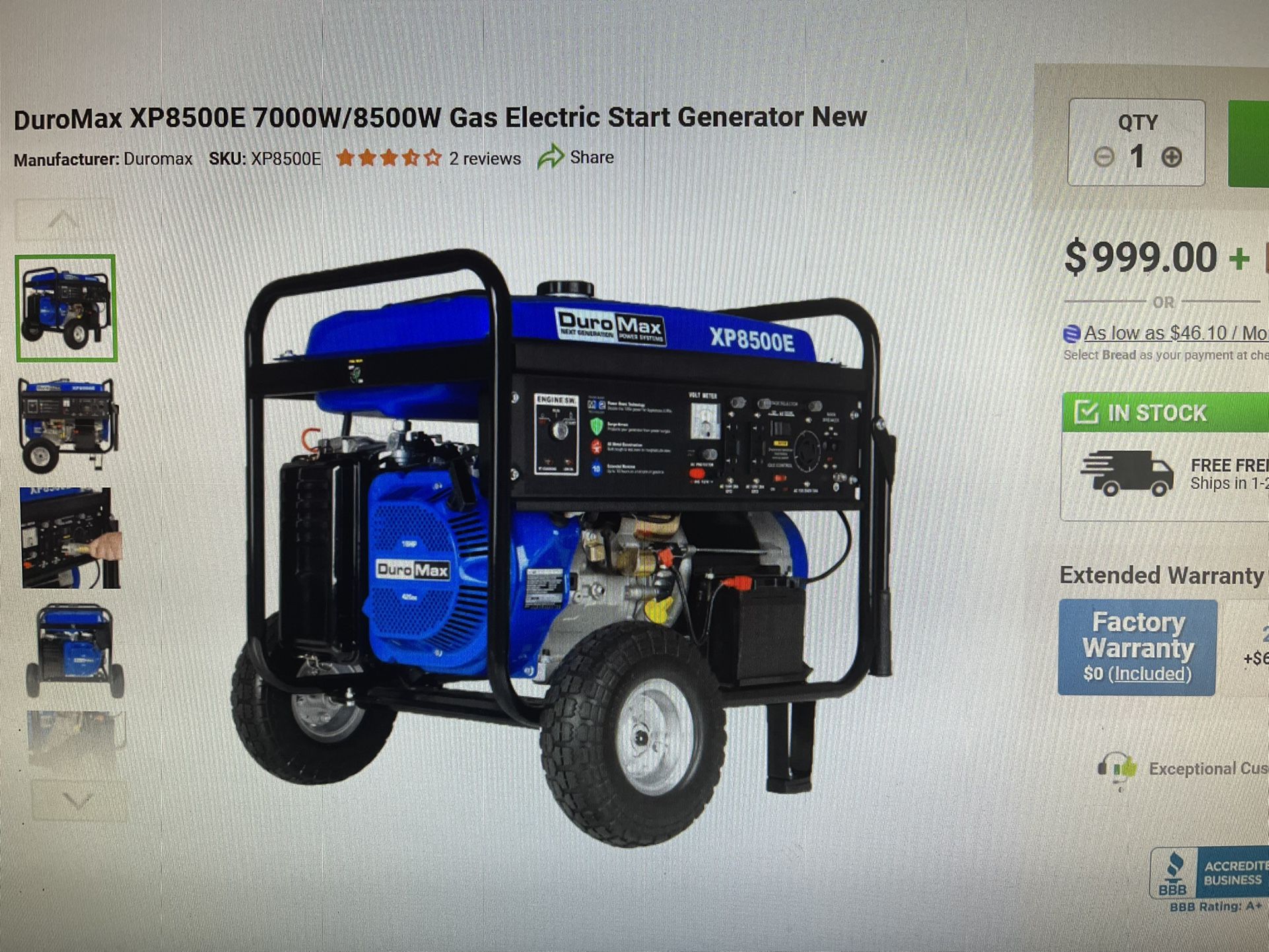 XP8500E Generator