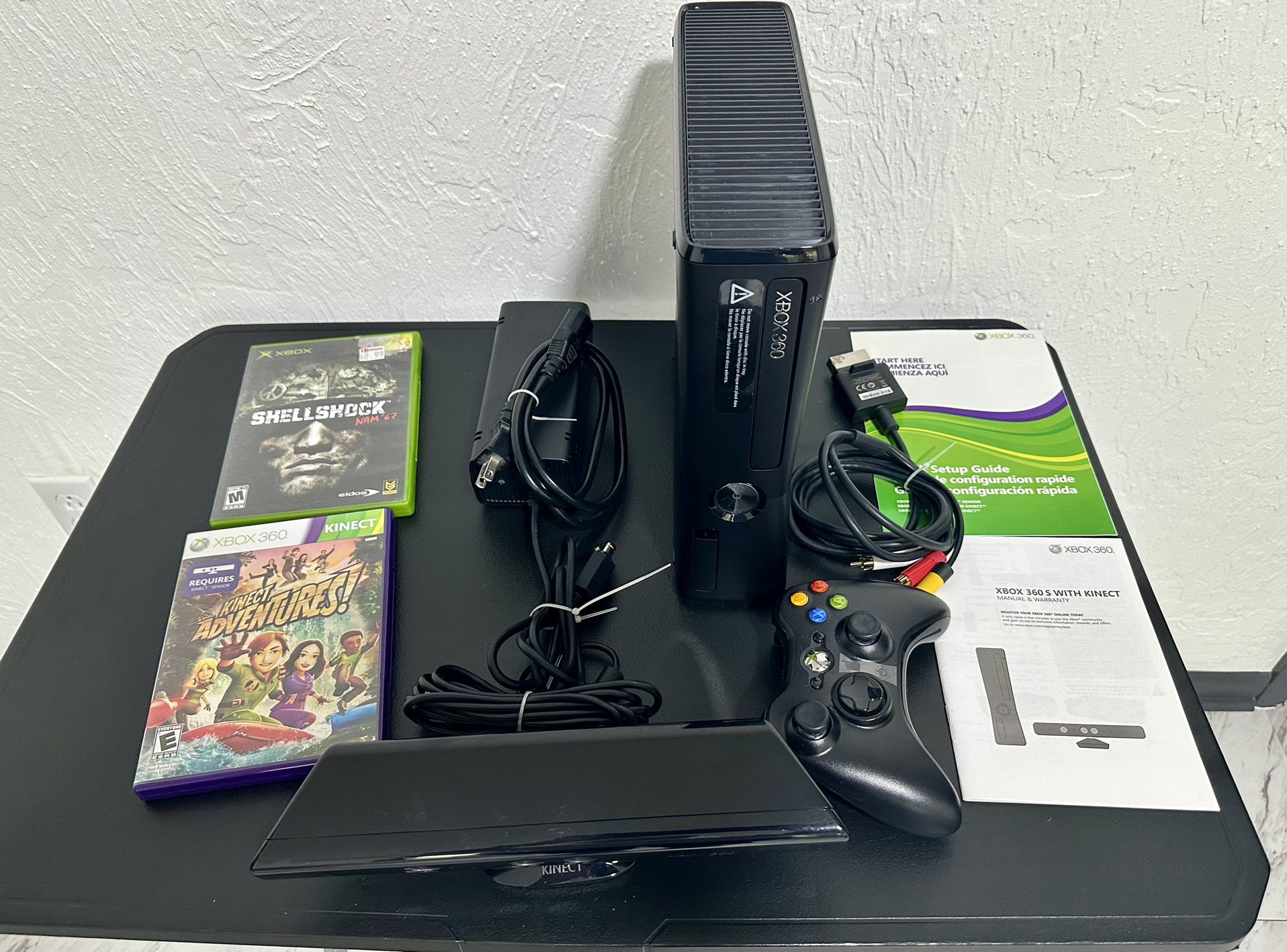 XBox 360 Kinect Black Video Game Console System Bundle 