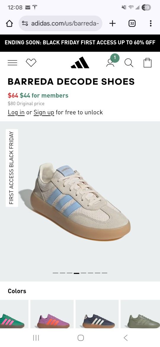 NEW In Box Adidas Barreda Decode Shoes Sneakers Size 5.5 , 6, 6.5, 7