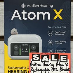 Audien Hearing Atom X Rechargeable OTC Bluetooth Hearing Aids New 