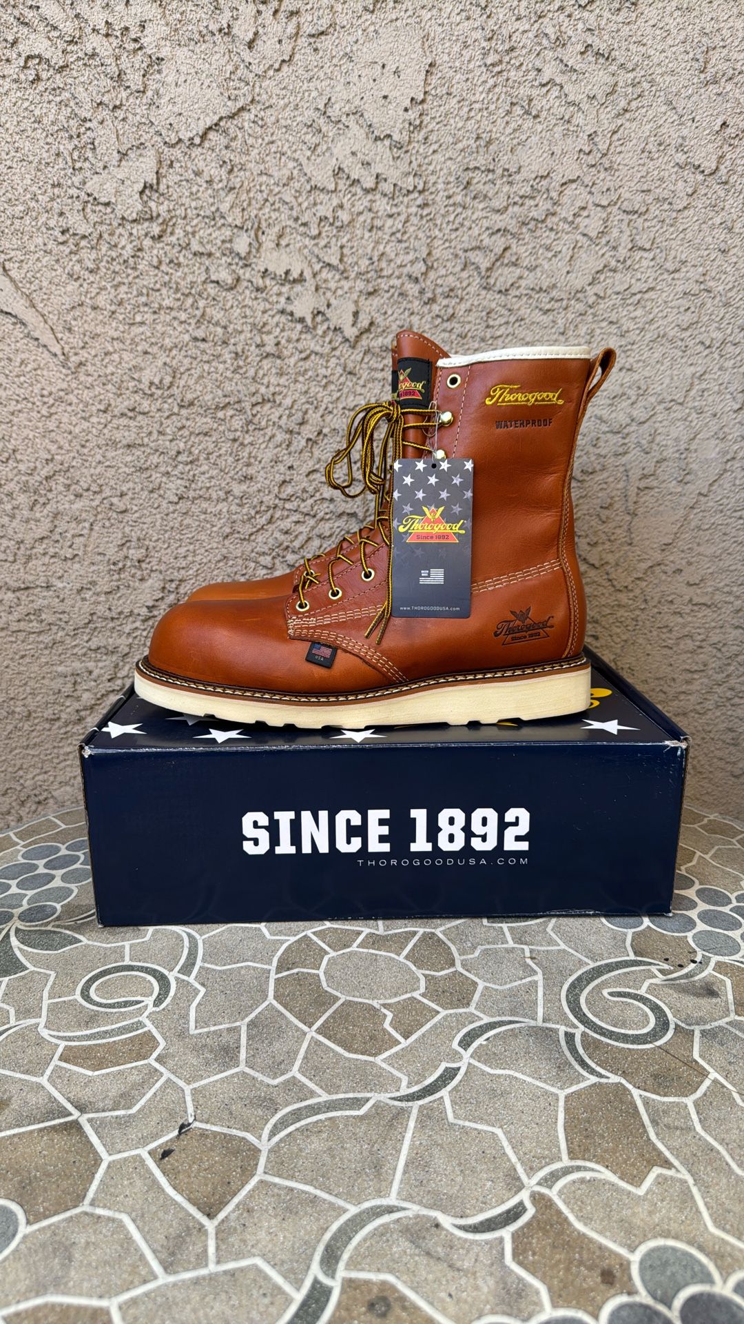 WORK BOOTS THOROGOOD STEEL TOE WATERPROOF SIZE 9 MENS