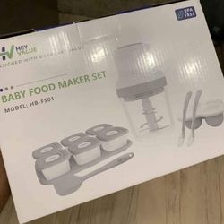 HEYVALUE Baby Food Maker - 13-in-1 Baby Food Blender Gift Set with Freezer Tray, Silicone Spoons, Spatula, Gray