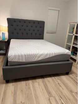 QUEEN gray bed frame for sale