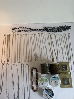 Large Vintage Chain Necklace Lot – 25 Pieces + Napier + Pendant + Supplies