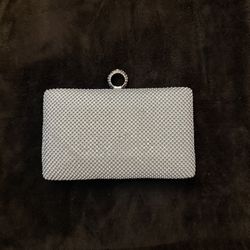 Shiny silver clutch 