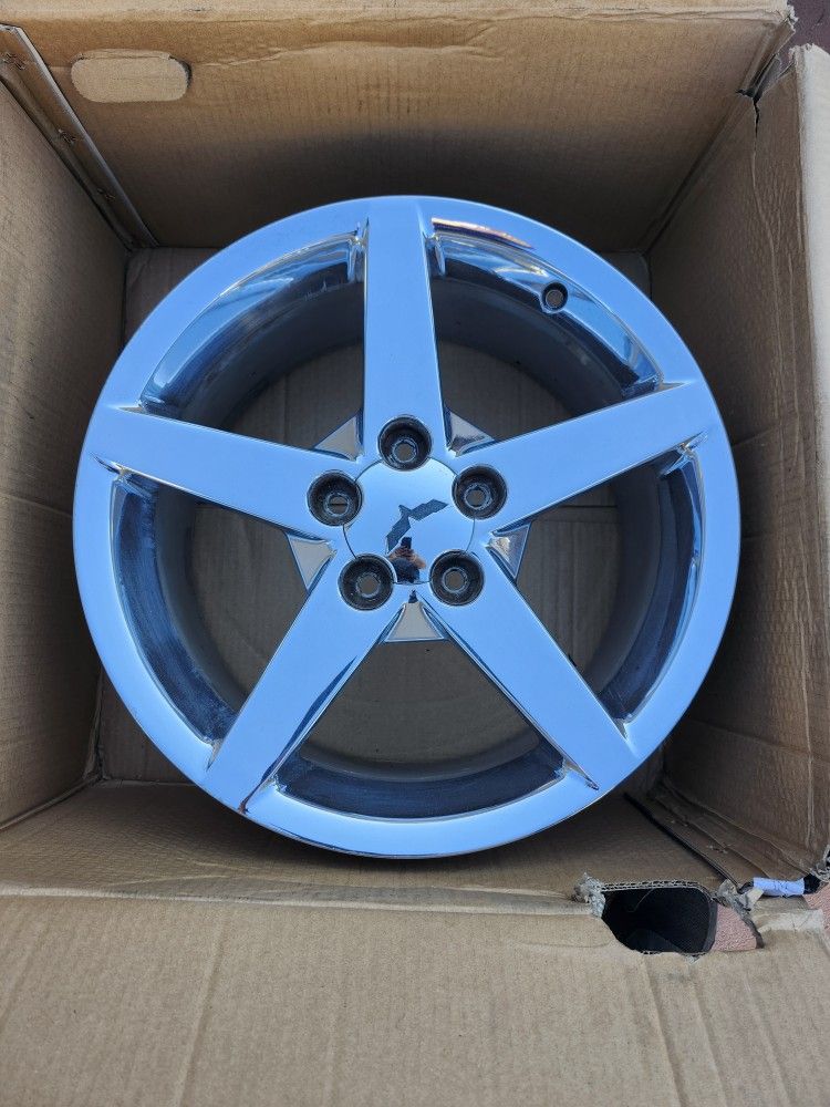 18” Corvette C6 2005-2013 Front Wheel Rim Factory OEM 18X8.5 Chrome (contact info removed)