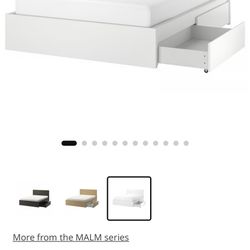 White IKEA Full Size Bedframe And Boxspring 