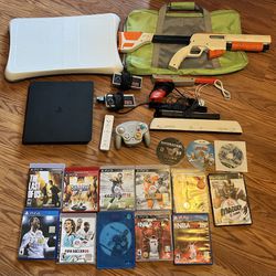 Huge Video Game Lot PS4 GameCube Wavebird Games Controllers