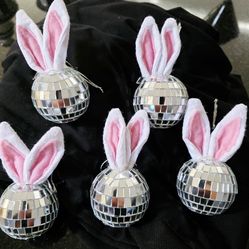 Disco Ball Bunny 🐰 Ears Ornaments