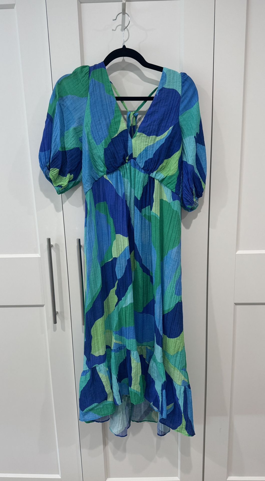 Nobody’s Child Amy Blue Abstract Midi Dress - UK size 10