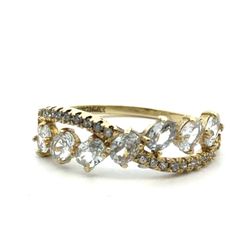 Woman’s Ladies 10k Yellow Gold Clear Stone Band Size 8 GP3126877