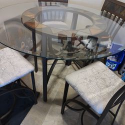 Glass Height Dining Set (4 Chairs), Coffee and End Table 