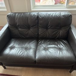Leather Sofa And Love seat From Pet Free Home