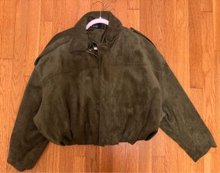 Green jacket, velvet, for women