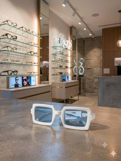Square Sunglasses Tinted Blue Plastic Lens White Plastic Frame Solid UV Men