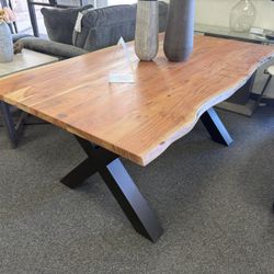 Live Edge Table In Solid Acacia Wood 