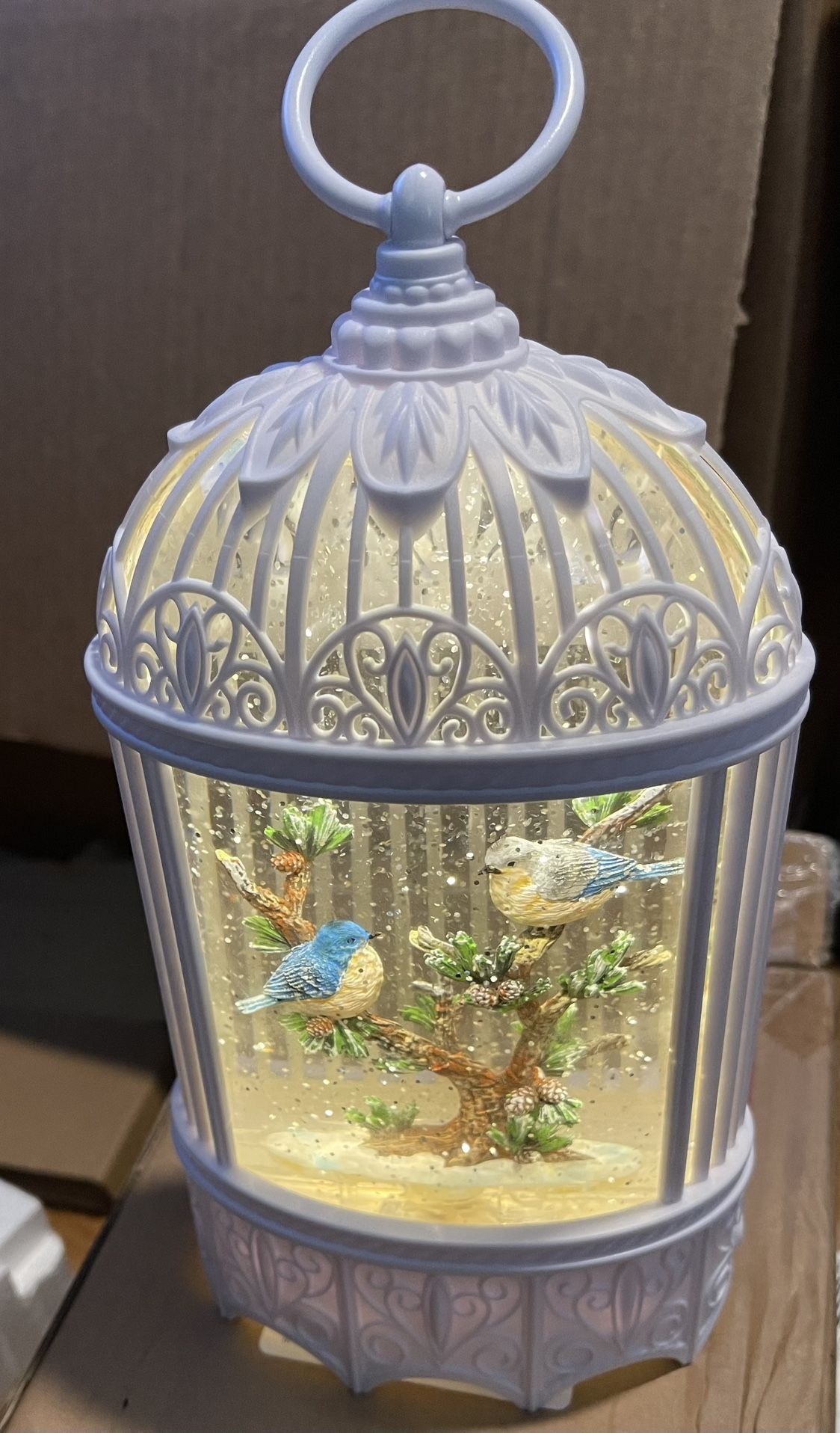 Illuminated Song Bird Glitter Lantern by Valerie
