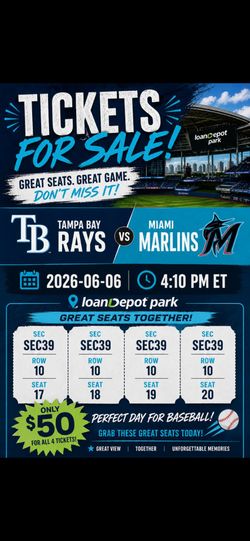 Tampa Bay Rays VS Miami Marlins 06/06/26