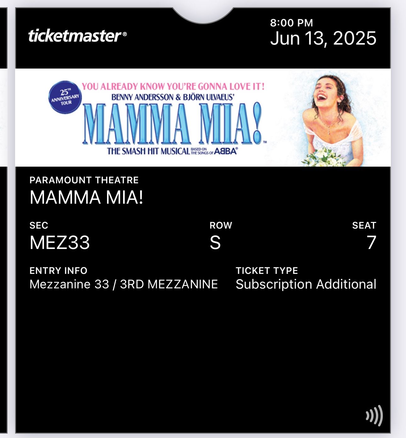 Mamma Mia Broadway Musical