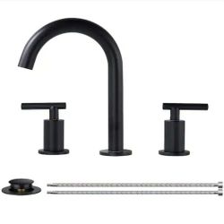 Forious pro
8 in. Widespread 2 Handle Bathroom Faucet with Pop-Up Drain 3-Hole Vanity Sink Faucet Spout in Matte Black