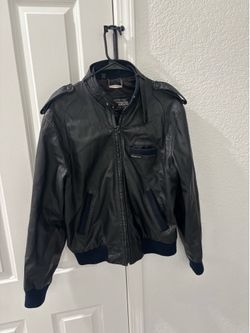 Vintage members only leather bomber jacket