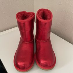 Red Metallic Ugg Boots Size 4