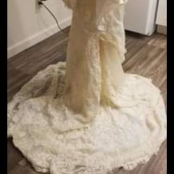 Vintage 1984 Wedding Dress, Hand-Sewn