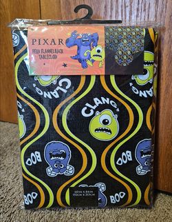 Pixar Monsters Inc. Peva Flannelback Tablecloth 60"×84" NEW