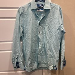 Via Uomo Shirt Men Size medium Classic Fit Long Sleeve Collar Button Down