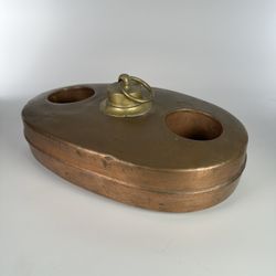 Antique Copper Oval Foot Bed / Bottle Warmer Victorian Hot Water Bottle 1800s