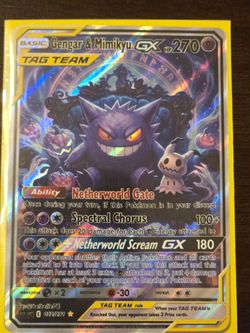 Gengar & Mimikyu GX Custom Holo Pokémon Card
